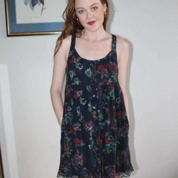 Y2K Butter Goods Floral Lace Babydoll Dress Medium - Picture 6 of 10